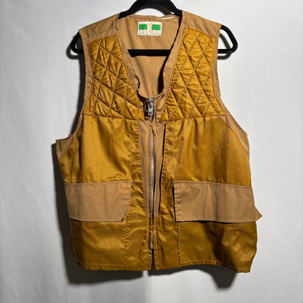 Game Winner Sportswear Mens Quilted Vest Hunting Fishing Outdoor Tan‎ Brown XL